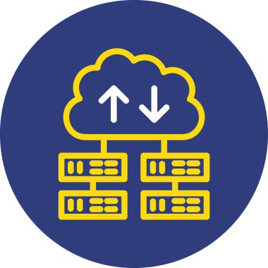 Sunucu. Web simgesi basit illüstrasyon