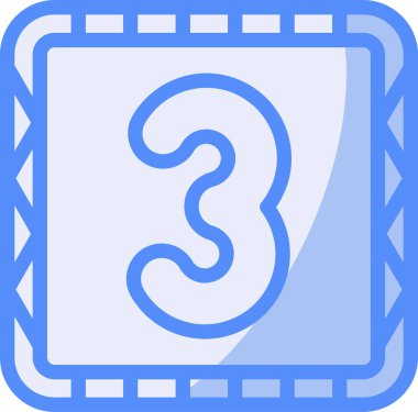 üç numaralı simge vektör tasarımı