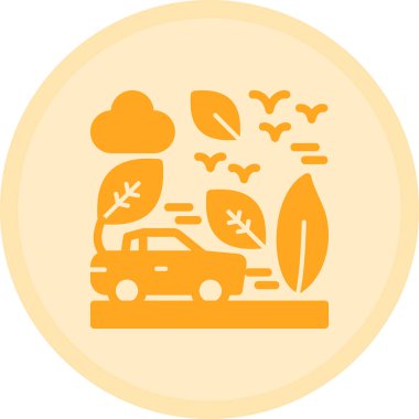 Bitkili bir arabanın vektör çizimi