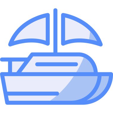 tekne web simgesi, basit vektör illüstrasyonu