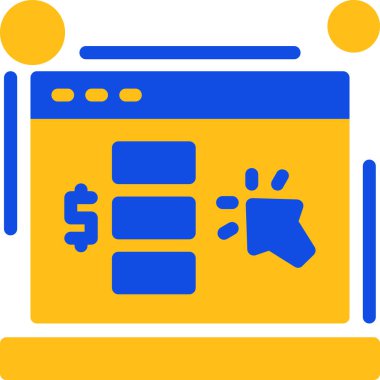 çevrimiçi para simgesi basit vektör illüstrasyonu