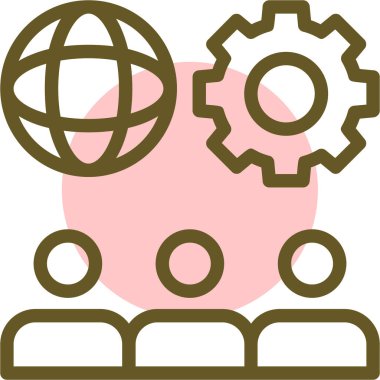 küresel yönetim modern simgesi, vektör illüstrasyonu