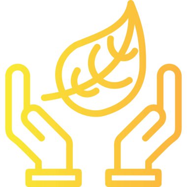 Dua eden eller simgesi. Vektör biçimi düz simge, sarı renk, beyaz arkaplan.