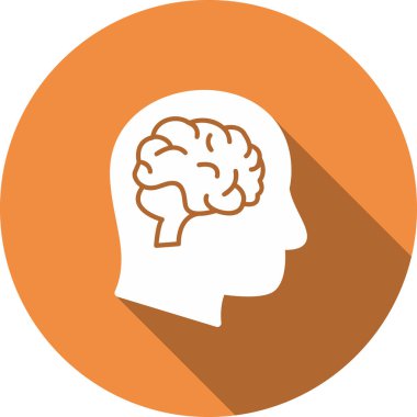 Beyin ikonu vektör illüstrasyonlu baş