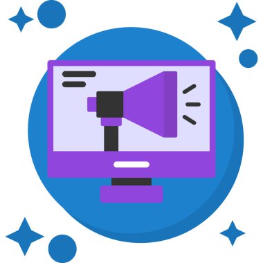 Konuşmacı. Web simgesi basit illüstrasyon