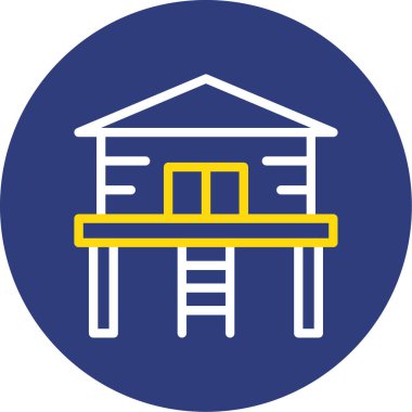 İllüstrasyon Kayak Resort simgesi vektörü