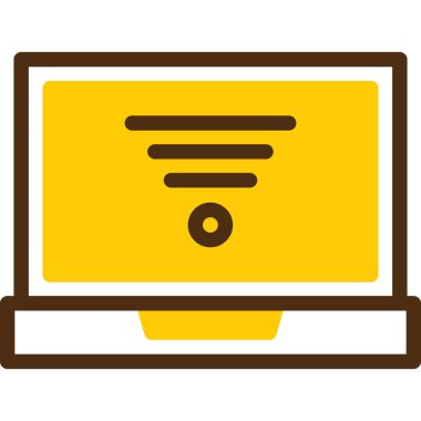 Bilgisayar monitörü. Web simgesi basit illüstrasyon