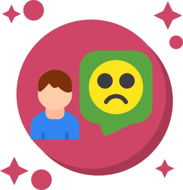 Konuşma balonu vektör illüstrasyonlu üzgün adam