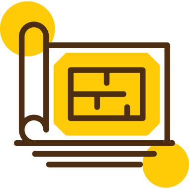 Bir dizüstü bilgisayar simgesinin vektör illüstrasyonu