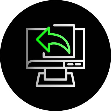 ok simgesi ve vektör illüstrasyonlu dizüstü bilgisayar