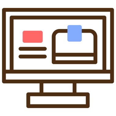 Web simgesi, dizüstü bilgisayarın vektör illüstrasyonu