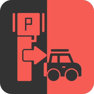 Araba park simgesinin vektör illüstrasyonu