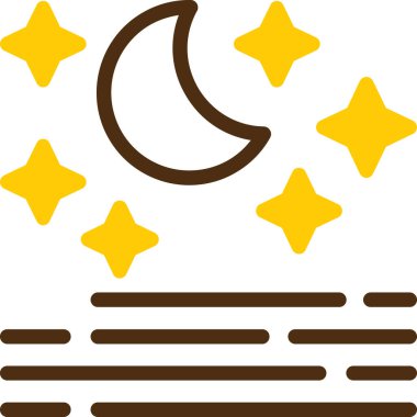 Ay yıldızları düz stil simgesi