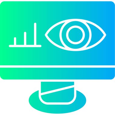 Mavi simgeli bir gözün vektör illüstrasyonu