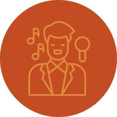 Kulaklıklı ve mikrofonlu bir adamın vektör çizimi