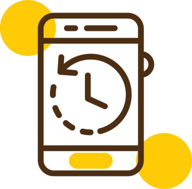 mobil zaman simgesi, vektör illüstrasyonu