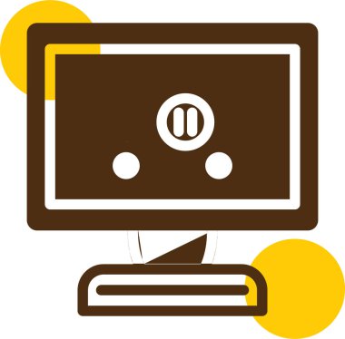 Bilgisayar. Web simgesi basit illüstrasyon