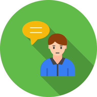 Beyaz arka planda izole edilmiş düz tarzda avatar erkek simgesi. İnsanlar hisse vektör illüstrasyonunu simgeliyor.