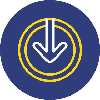 Çember simgesi olan bir okun vektör illüstrasyonu