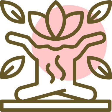 yoga poz simgesi, vektör illüstrasyonu