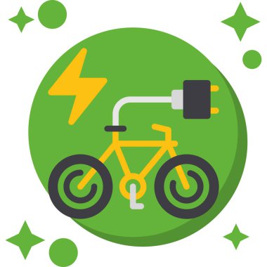 Rozet tarzında elektrikli bisiklet ikonu