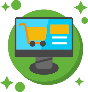 çevrimiçi alışveriş arabası simgesi düz stil