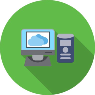 Bulut bilgi işlem renkli vektör simgesi