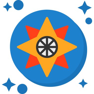 Pusula renkli vektör simgesi