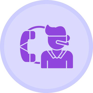 Müşteri servisi. Web simgesi basit illüstrasyon