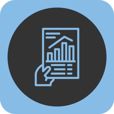 Analiz çizelgesi soyut ve mavi olarak izole edilmiş simge