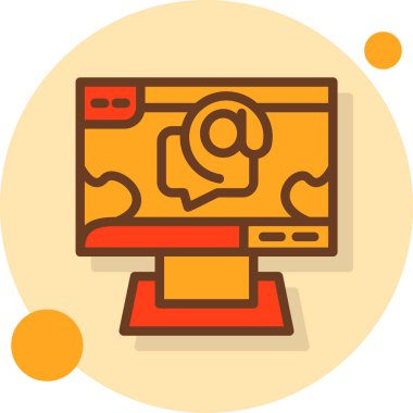 Bilgisayar masaüstü. Web simgesi basit illüstrasyon