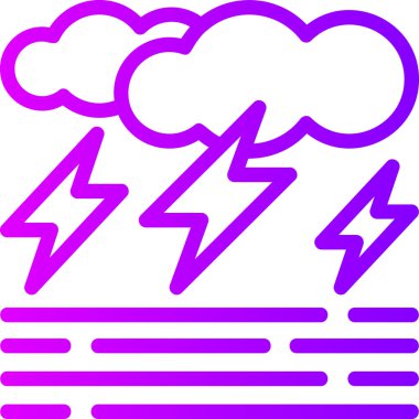 Fırtına Bulutu simgesi, vektör illüstrasyonu