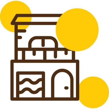 Bina. Web simgesi basit illüstrasyon