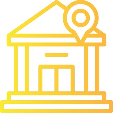 Bina. Web simgesi basit illüstrasyon