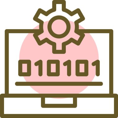 Kodlama. Web simgesi basit illüstrasyon