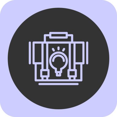 Kamera simgesi olan ampul, vektör illüstrasyonu