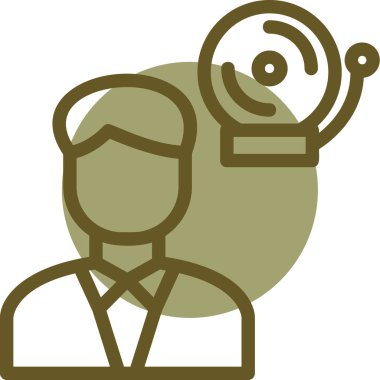 Mikrofonlu bir adamın vektör çizimi