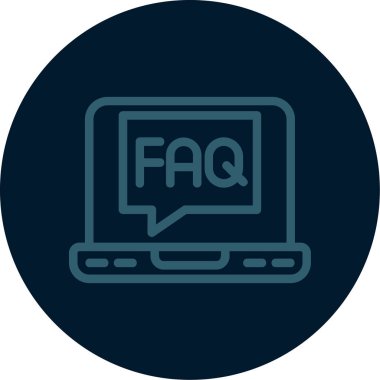 Faq simgesi soyut arkaplanda izole edildi