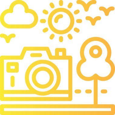 kamera fotoğraf stüdyosu simgesi ana hat biçiminde