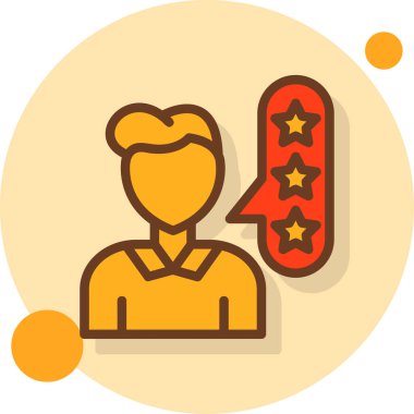 Müşteri gözden geçirme simgesi, düz tasarım