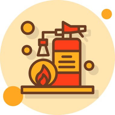 Yangın söndürücüsü. Web simgesi basit illüstrasyon