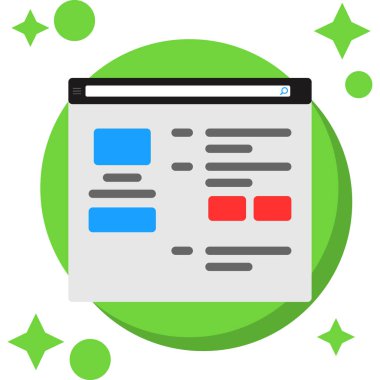 Tarayıcı internet çevrimiçi simgesi Düz biçiminde