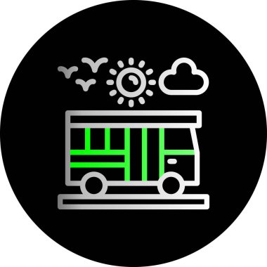 bus simgesi vektör illüstrasyonu