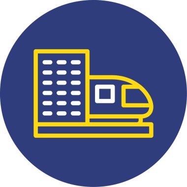 Tren İstasyonu simgesinin vektör illüstrasyonu