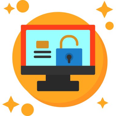 Güvenlik parola simgesini bilgisayara kilitle - İnternet güvenlik kategorisi