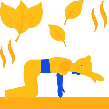 Yoga bir ağacın arka planında poz verir. Yoga pozları. düz biçim.