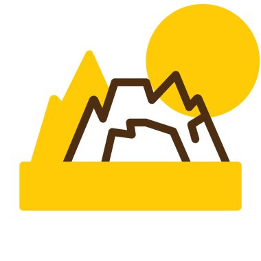 Bir dağ simgesinin vektör illüstrasyonu