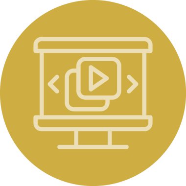 Web ekran simgesi ile bilgisayar monitörü, basit vektör illüstrasyonu