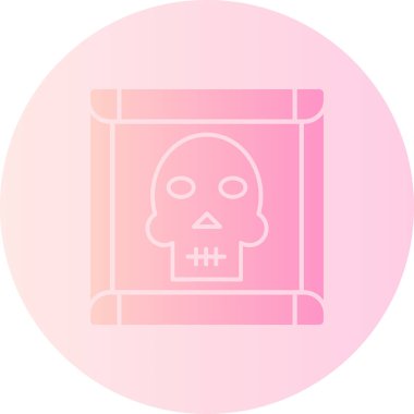 Çemberdeki bir kafatasının vektör simgesi