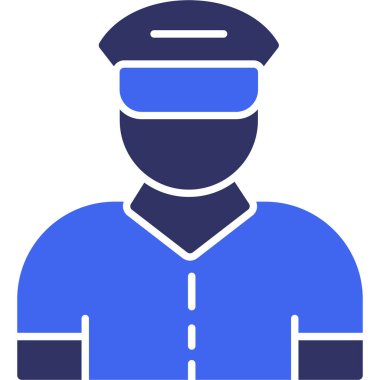 Polis. Web simgesi basit illüstrasyon